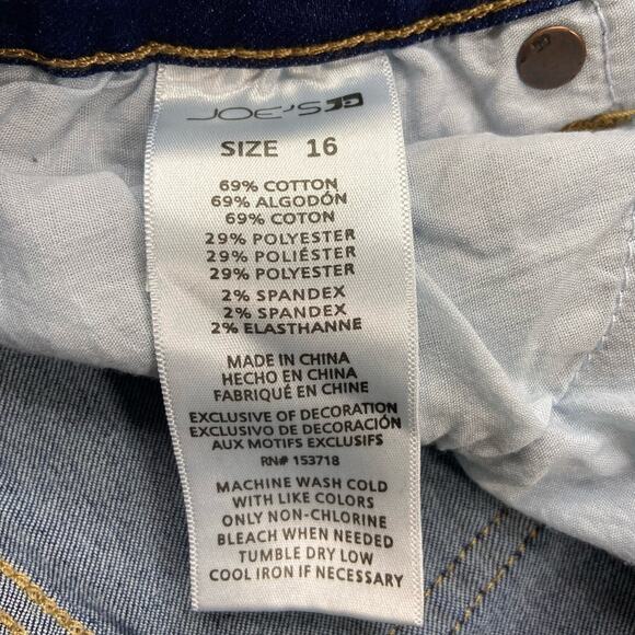 Joe's Jeans Juniors Size 16 Raw Hem Skinny Jeans Dark Wash‎ Classic Casual - Picture 6 of 11